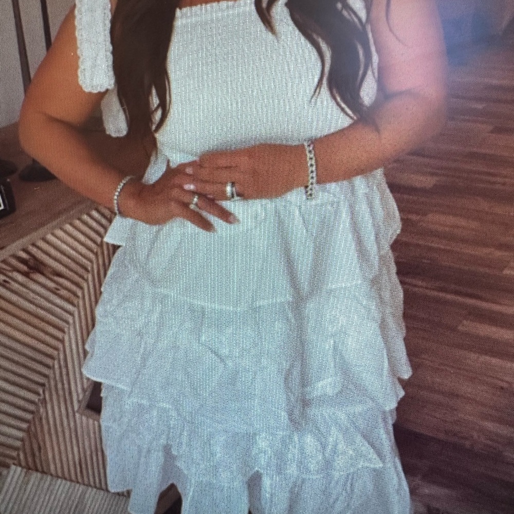 Elegant White Tiered Dress